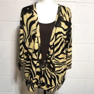 Tan/Brown 3/4/S 1pc Cardigan Top